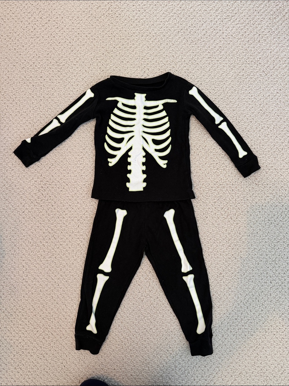 Disguise Black Glow Skeleton Kids Pajama Set